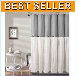 Stylish 72"W x 84"L Shower Curtain - Light Filtering Gray & White Bathroom Decor - Picture 1 of 10