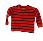 $59 Ralph Lauren Thermal Striped Shirt, Red Multi, Size 9M