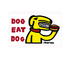 Dog Eat Dog by Peter Marco Poster Print 8 inches x 10 inches 2004 White