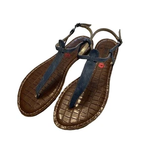 Hot Kiss Stacy Blue Thong strap sandals 10 - Picture 1 of 5