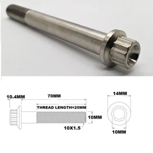 1X 12PT TITANIUM M10X1.5 BOLT 12 POINT M10 X 70MM M10X70MM LONG GRADE 5 12 PT - Picture 1 of 2