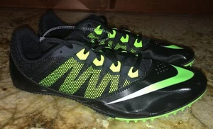 NIKE RIVAL S 7 Black Lime Green Sprint Track Spikes Shoes NEW Mens Sz 12 - Picture 1 of 5