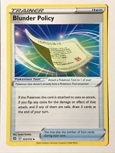 Blunder Policy 131/172 Uncommon Brilliant Stars Pokemon NM/M Pack Fresh - Picture 1 of 4