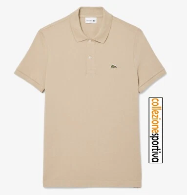 POLO LACOSTE SLIM FIT IN PETIT PIQUÈ MANICA CORTA- PH4012-00-02S col. beige - Immagine 1 di 4