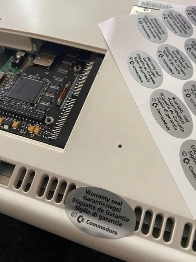 Commodore Amiga Reproduction Warranty Stickers x4 - Image 1 of 2