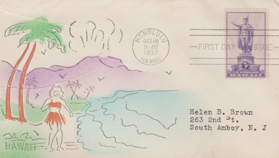 Scott 799 P56, 3c Hawaii Territory FDC, Scarce Risko Cachet! - Image 1 of 1
