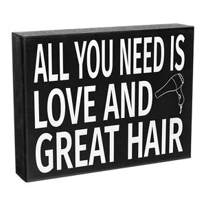 JennyGems All You Need Is Love and Great Hair Sign, Hair Stylist Salon Gift - Picture 1 of 10