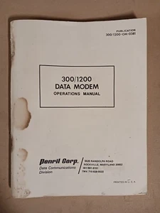 Penril Corp. 300/1200 Data Modem Operations Manual - Afbeelding 1 van 4
