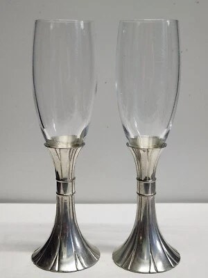 2 Royal Selangor Pewter 1885 Collection Champagne Flutes VTG 2000 - Image 1 of 4
