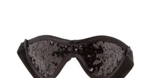 Holloway Smith Noir - GIGI NOIR ~ black leather & sequin eye mask BNWT - Picture 1 of 3