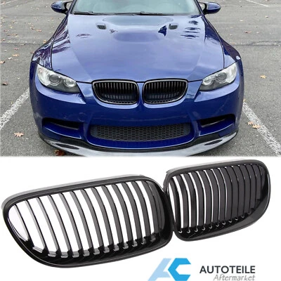 Nieren Grill Kühlergrill für BMW 3er E92 E93 06-10 glanz schwarz Einzelsteg - Bild 1 von 4