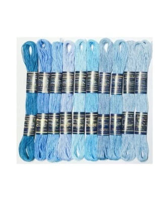 Embroidery Floss Skeins Cross Stitch Thread Bracelets DIY Crafts Blue 50 Pcs - Image 1 of 2