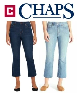 NEW! Chaps Jeans Women's Mid Rise Crop Kick Pant Denim Jean Capri SIZE VARIETY - Picture 1 of 9