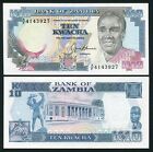 Zambia 10 kwacha 1991 Fish Eagle Bird & Butterfly & President Kaunda P31b UNC