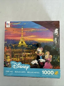 Disney James Coleman Fine Art 1000 Piece Puzzle Mickey Minnie Paris Eiffel Tower - Picture 1 of 2