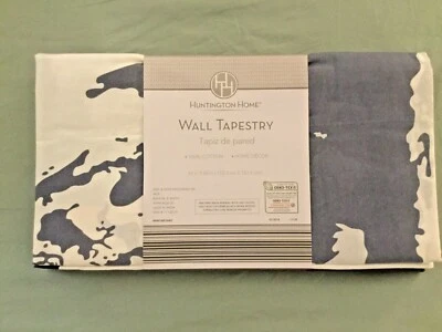 Huntington Home Wall Tapestry 5x5 ft. World Map 100% Cotton Home Office Aldis - Image 1 of 4