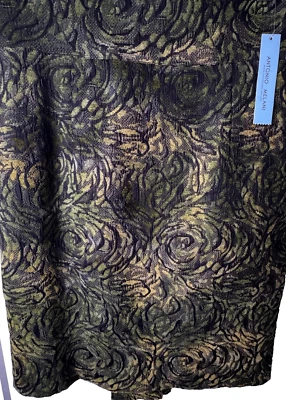 Antonio Melani Berta 正装裙 Ivy Moss 尺寸 2 有衬里后拉链新品 — 第 1/4 张图片