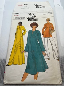 Top Tunic Dress Pants Flare Gown 8 VOGUE Very Easy 9725 Sewing Pattern VTG 70s - Picture 1 of 5