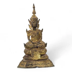 Buda Rattanakosin Tailandés De Bronce Antiguo, Siglo XIX - Picture 1 of 11