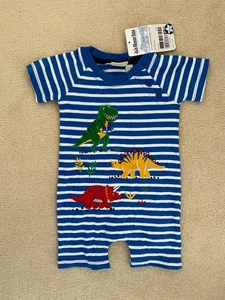 New Jojo Maman Bebe Dino romper playsuit 3-6 months applique stripes - Picture 1 of 1