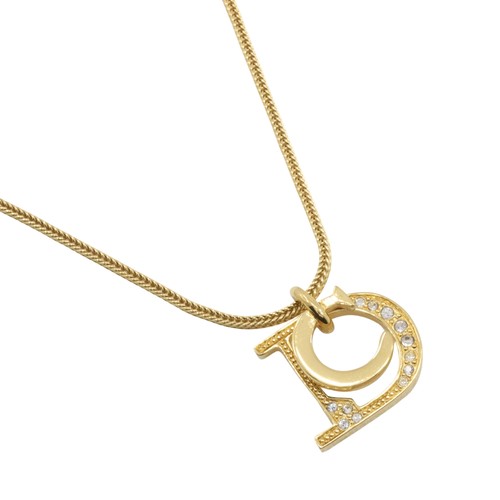 Collana Dior DC placcata oro strass 7 8 g donna