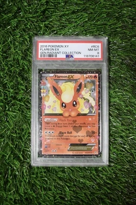 2016 POKEMON XY GENERATIONS RADIANT COLL #RC6 FLAREON EX PSA 8 - Image 1 of 2