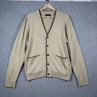 Suéter Haband Para Hombre Pequeño Beige Cárdigan Cuello en V Botón Bolsillos Frontales Acrílico Foto 1 de 4