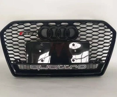 Grelha frontal preta em favo de mel 2016 2017-2018 para Audi A6 C7 RS6 S6 - Imagem 1 de 4
