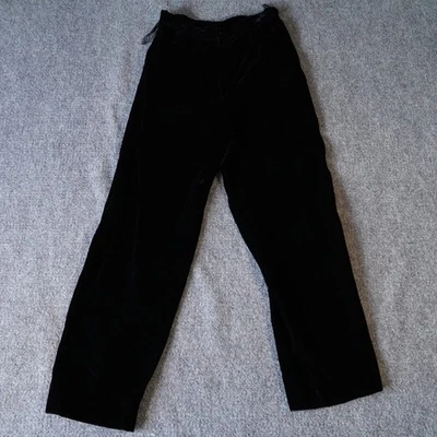 Elegant Black Velvet Wide Leg Pants Women's Size 6 Evening Formal - Image 1 of 4
