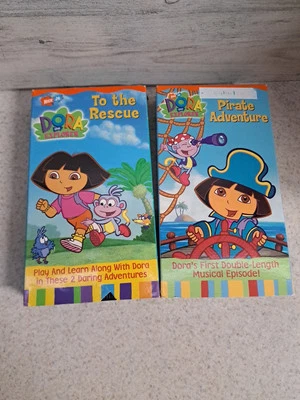 Dora The Explorer  To the Rescue & Pirate Adventure VHS  Video Tape Used Nick Jr - Image 1 of 4
