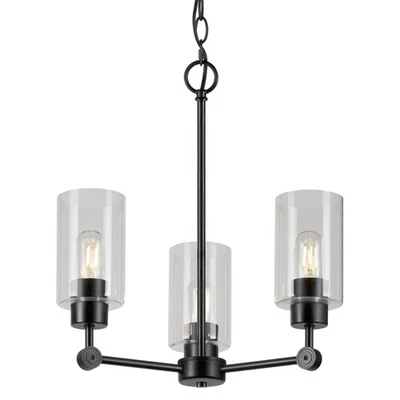 Vela de pilar Forte Lighting 2614-03 Jayden 3 luces 18" W - negra Foto 1 de 4