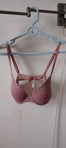 Victoria’s Secret PINK Brown Tan Cheetah Lace Print Wear Everywhere Push Up 32B - Picture 1 of 14
