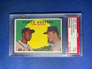 1959 Topps #212 Hank Aaron/Eddie Mathews Fence Busters Braves PSA 7 - Picture 1 of 2