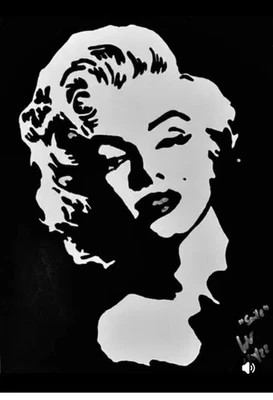 This unique piece of art is an original of Marilyn w/black ink on paper signed. - Image 1 of 4
