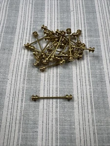 Vintage New Old Stock Collar Tie Bar Pin Gold Brass Tone #0368 - Picture 1 of 3