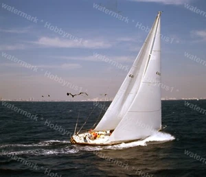Sailboat Running Tide Original 120mm Color Photo Transparency - Picture 1 of 2