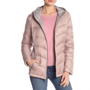 Giacca trapuntata con cappuccio rosa nuda nuova con etichetta Lucky Brand taglia S. - Foto 1 di 9