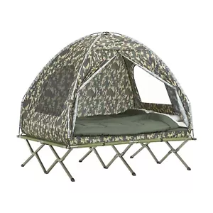 SoBuy Feldbett mit Zelt Schlafsack Wurfzelt Matratze und Zubehör Zelt OGS32-L-TN - Bild 1 von 10
