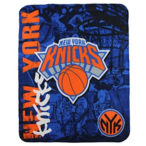 NEW YORK KNICKS FLEECE BLANKET THROW NBA GRAFFITI STYLE SERIES NWT NEW Cover