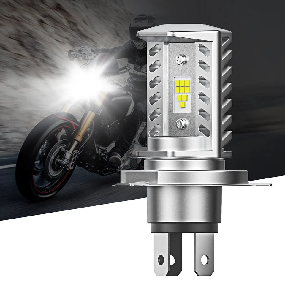 Bombilla delantera LED de haz alto/bajo para motocicleta H4 6500K faros súper brillantes Foto 1 de 4