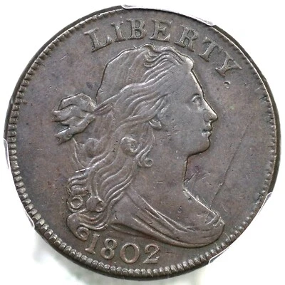 1802 S-240 R-3 PCGS XF 40 Draped Bust Large Cent Coin 1c - Image 1 of 3