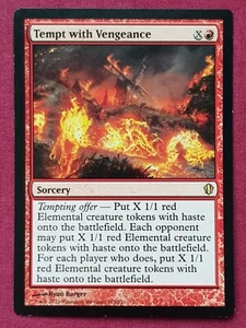 Magic The Gathering COMMANDER 2013 C13 TEMPT WITH VENGEANCE red card MTG - Picture 1 of 2
