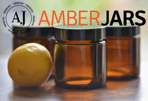 10 x 120ml Glass Amber Jars with Black Wadded Lid-DIY Cosmetics Spice Candle jar - Picture 1 of 5