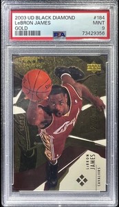 LeBron James 2003-04 Upper Deck Black Diamond Gold Rookie Gems #184 /25 PSA 9!