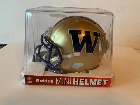 Washington Huskies NCAA Riddell Speed Gold Mini Helmet | NEW IN BOX Cover