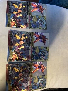 1995 Fleer Marvel Metal 4-Card Promo Panel Lot Of 3 Nice! - Picture 1 of 7