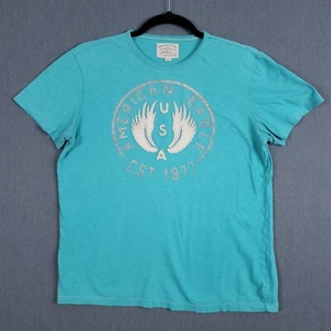 American Eagle Shirt Mens XL Blue Embroidered Graphic Tee Vintage Fit USA - Picture 1 of 9