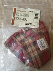 LONGABERGER ORCHARD PARK PLAID EXTRA SMALL GATEHOUSE LINER ONLY - Picture 1 of 3