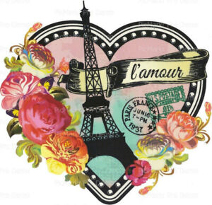 Eiffel Tower Valentine's Day ~ Edible 2D Fondant Cake Cupcake Topper ~ D1451 *