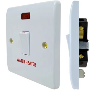 20 Amp Single Water Immersion Heater Switch with Neon Round Edged 20A White - Picture 1 of 6